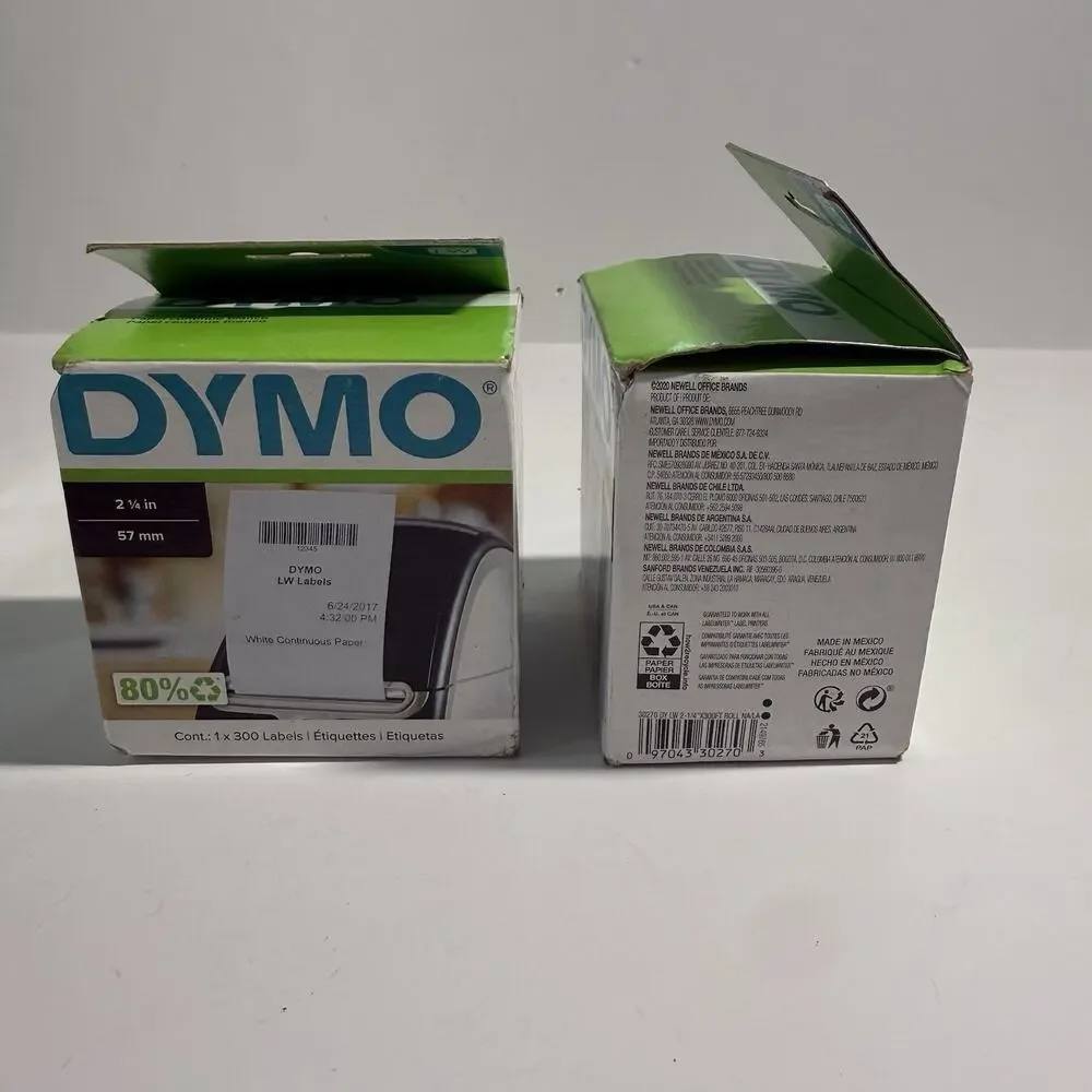 3 Rolls Dymo LabelWriter Continuous-Roll Receipt Paper 2.25 /57mm White OPEN BOX